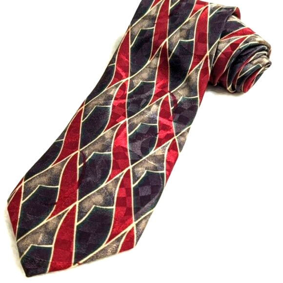 Status Other - Vintage Men's 100% Silk Abstract Print Tie by Status